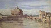 Jean Baptiste Camille  Corot The Castel Sant'Angelo and the Tiber (mk05) oil painting